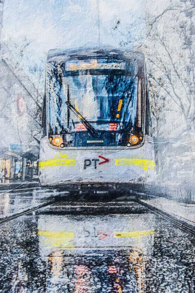 Misty Melbourne Tram - Digital Painting