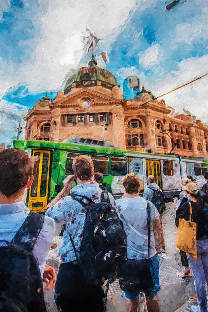 Flinders Street Station and Pedestrians