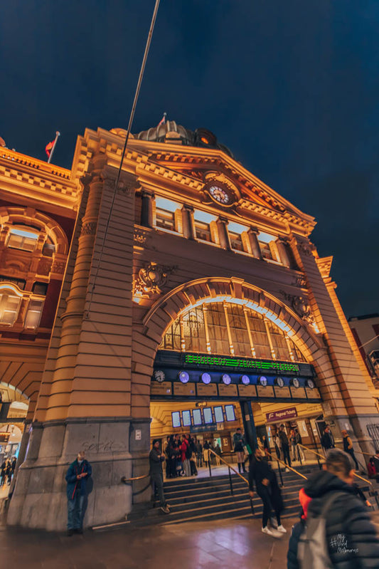 Night time at Flinder Street station